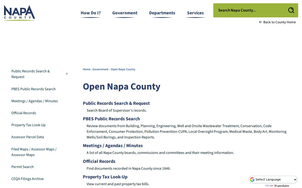 American Canyon city directory Open Napa County records gateway