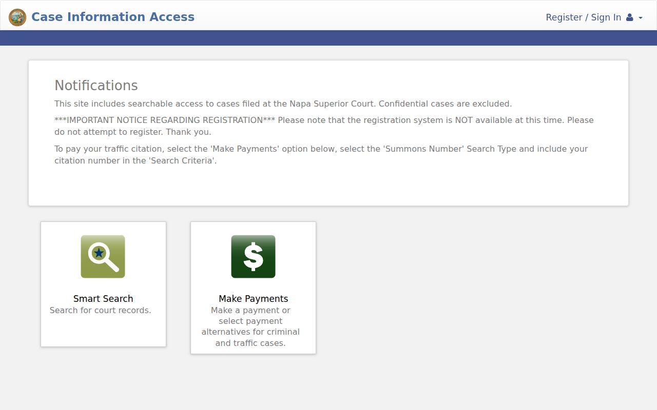 American Canyon residents directory Napa Superior Court portal