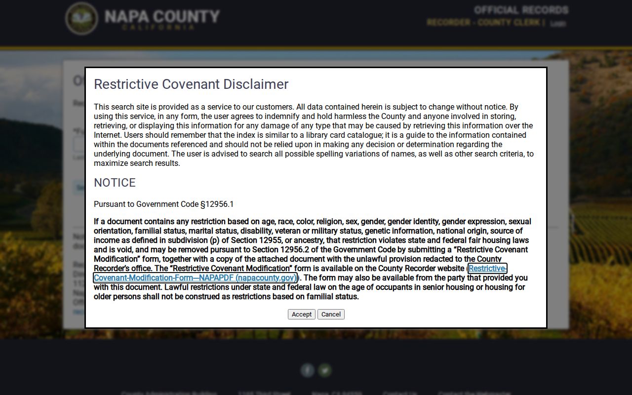 American Canyon residents directory Napa official records search