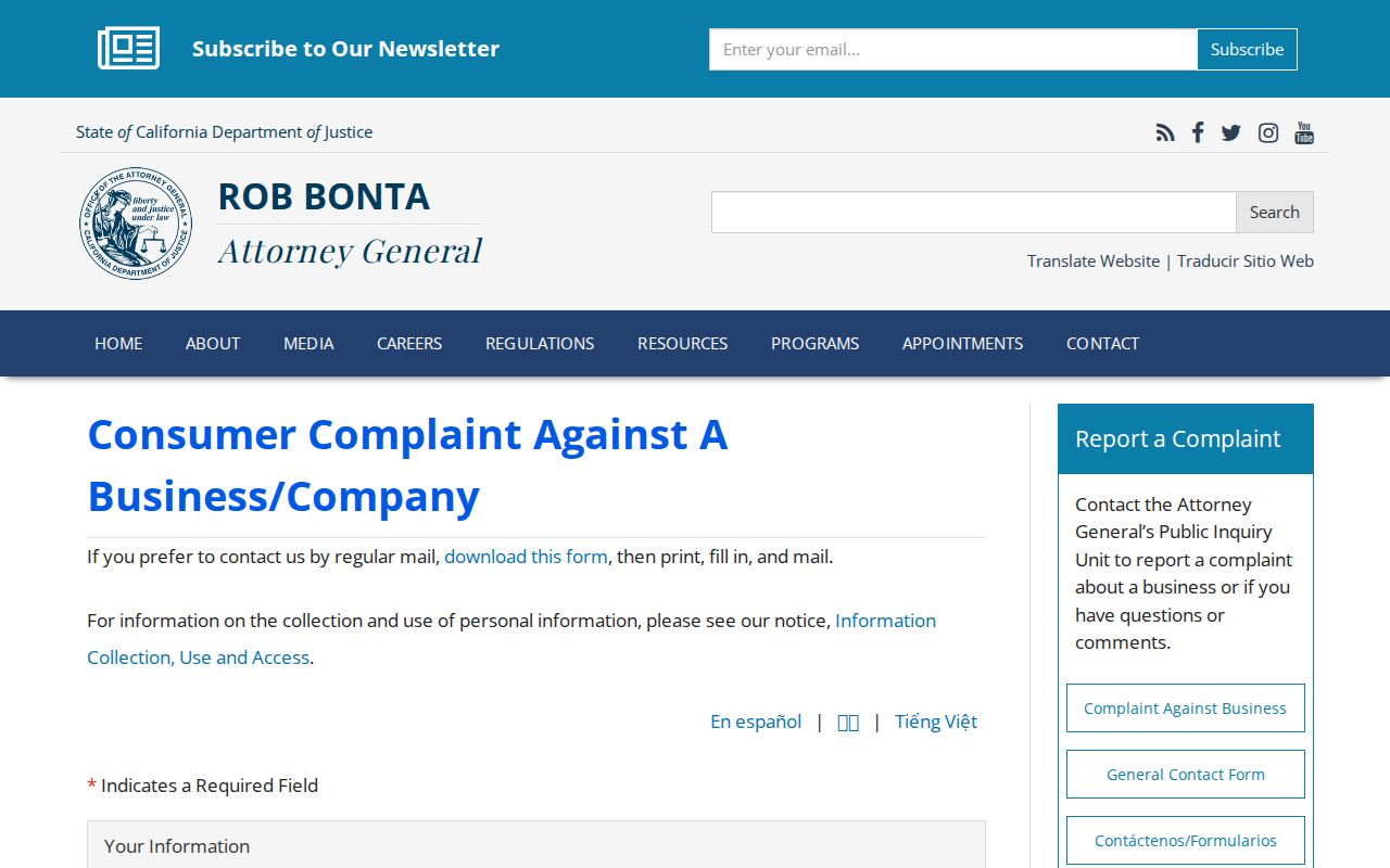 American Canyon neighbors California consumer complaint form