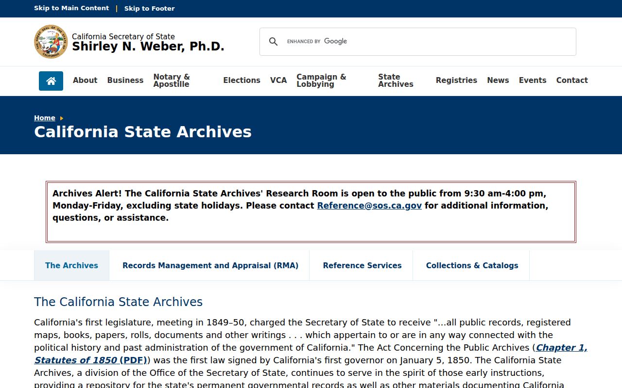 American Canyon previous residents California State Archives