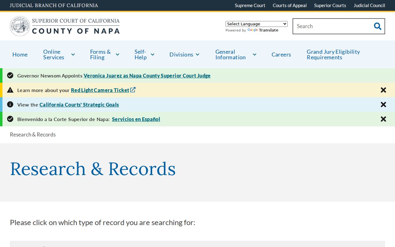 American Canyon previous residents Napa court file research