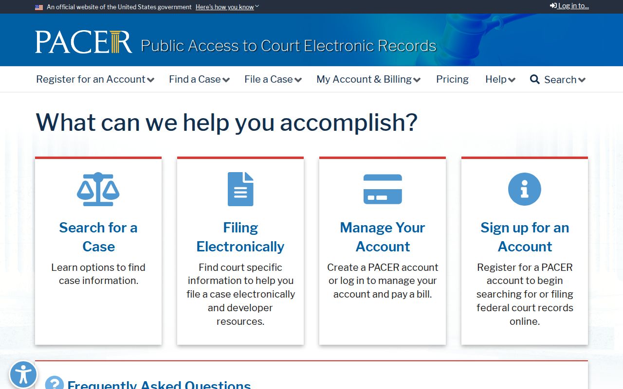 American Canyon resident lookup federal court records access