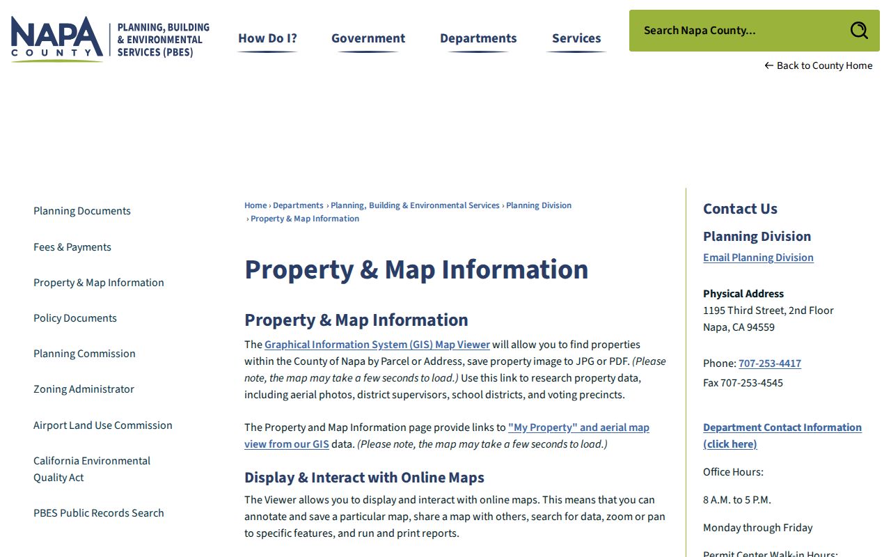 American Canyon street directory assessor property map instructions