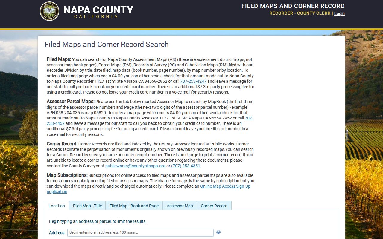 American Canyon street directory filed map search
