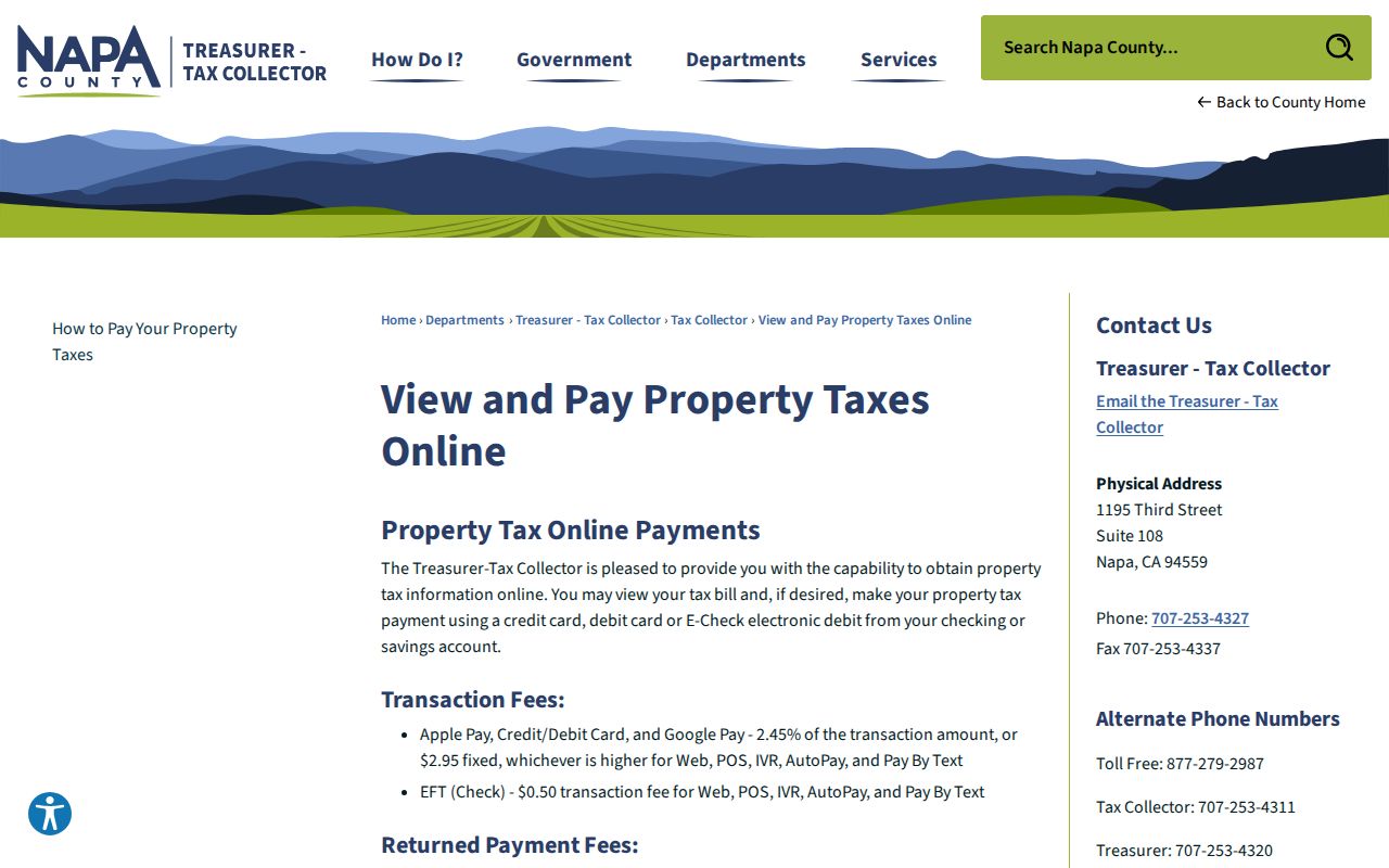 American Canyon ZIP code directory property tax lookup