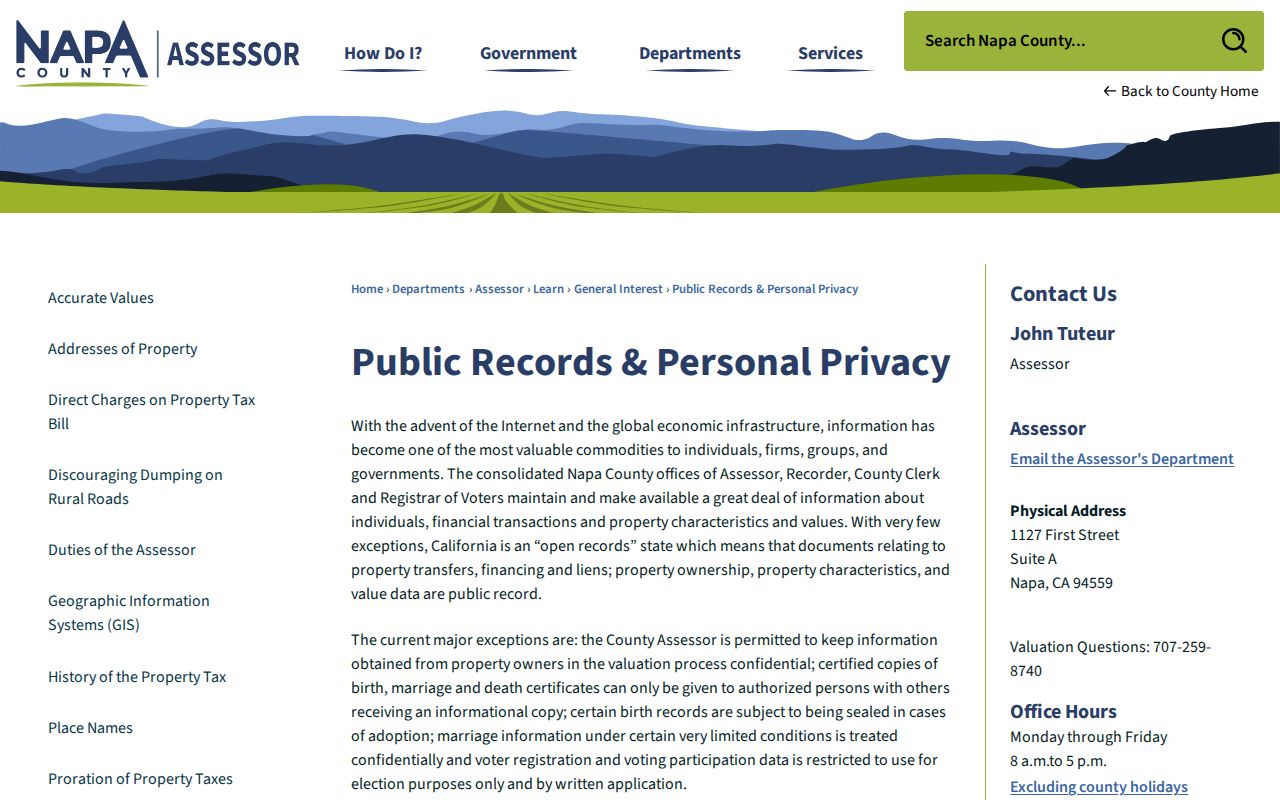 American Canyon ZIP code directory property records and privacy